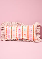 Almofada com Babado - Floral Listrado